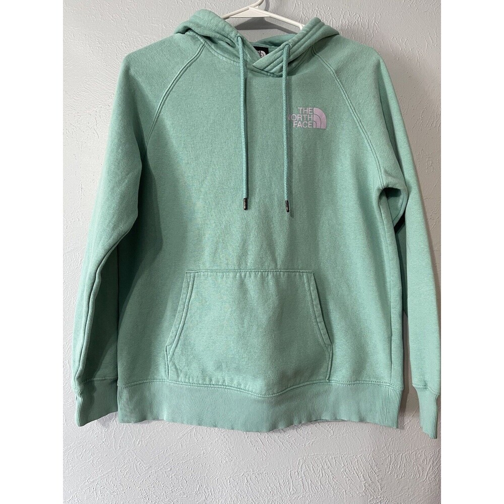 The North Face Women's Size M Green Pullover Hoodie Pocket Purple Logo